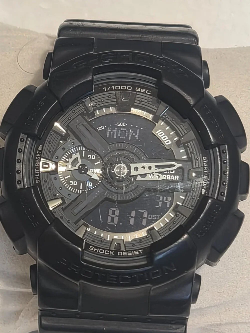 Casio G Shock Matte Black analog and digital